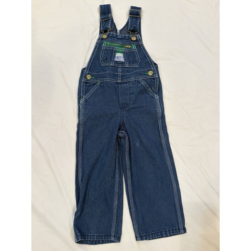Liberty Denim Overalls Little Boys 3 Reg Blue Dark Wash Bibs